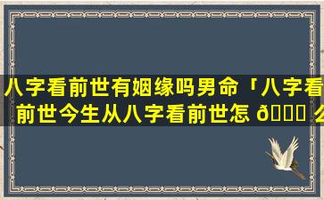 八字看前世有姻缘吗男命「八字看前世今生从八字看前世怎 🐛 么看」